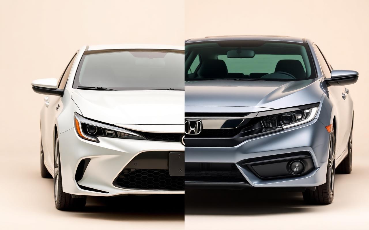 Toyota Corolla and Honda Civic shown side by side